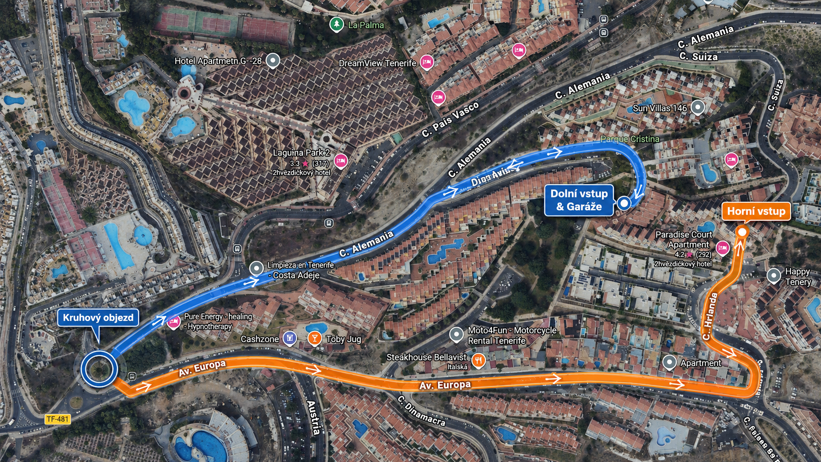 Mapa: Příjezd autem